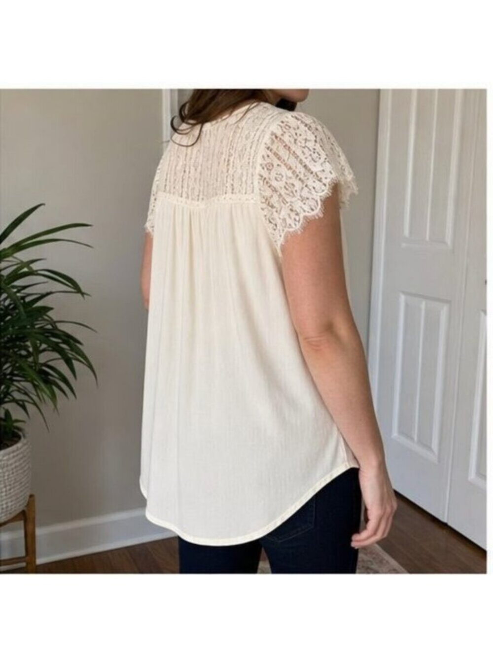 Cream Ruffle Blouse - Picture 3 of 6
